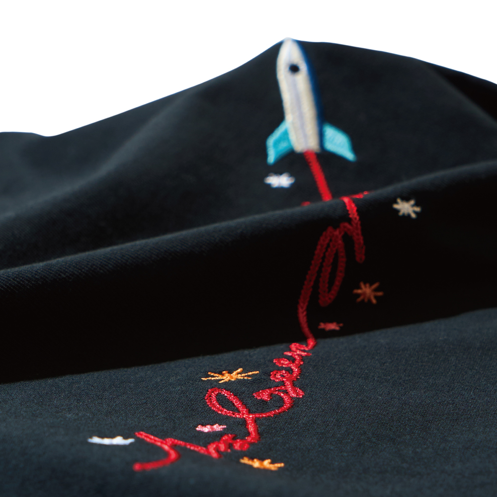 MGA Rocket Embroidery T-shirt / Black