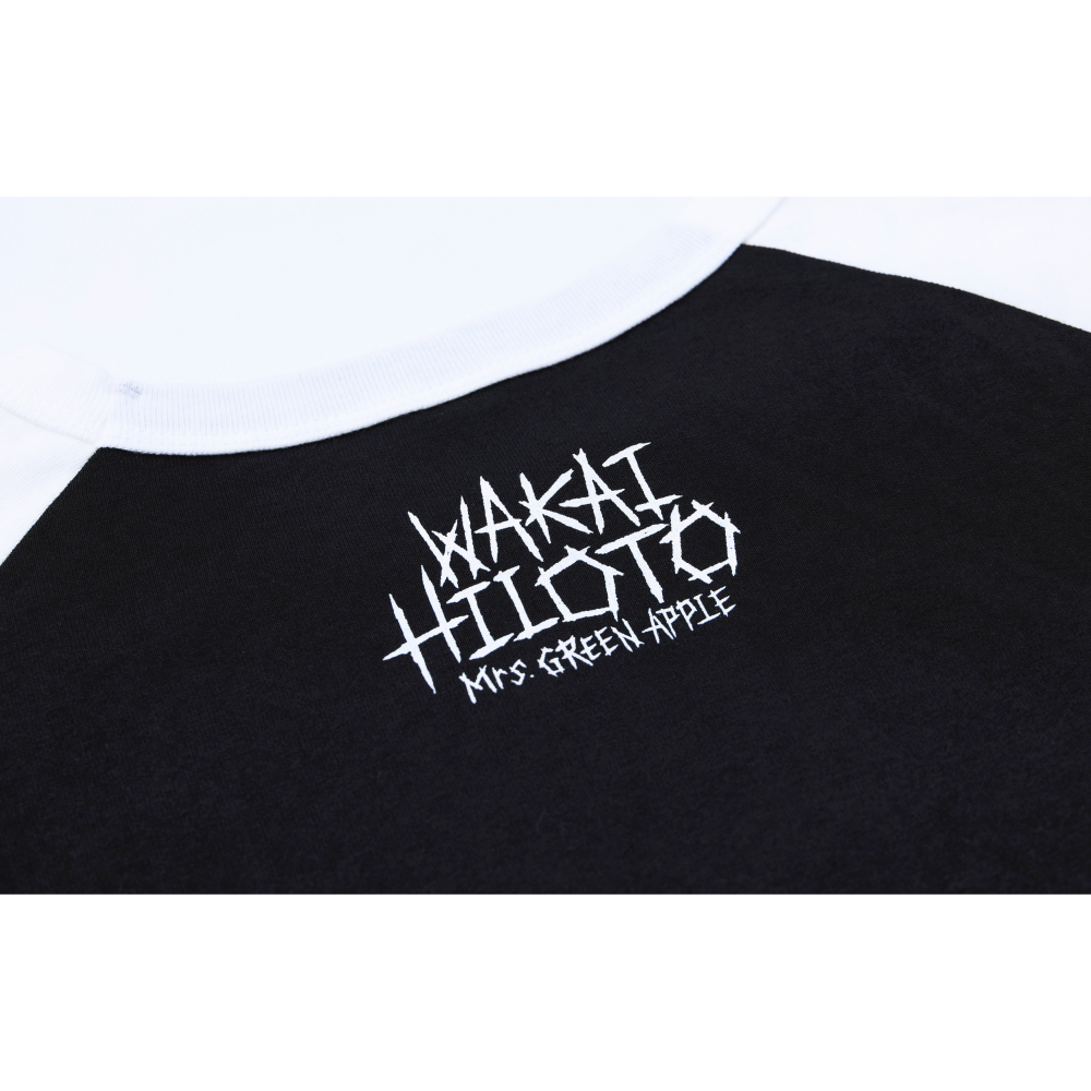 Hiloto Wakai  Birthday Raglan T-shirt(Black×White)