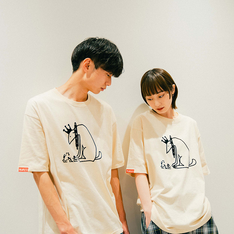 "PEOPLE" LOGO T-SHIRT / NATURAL