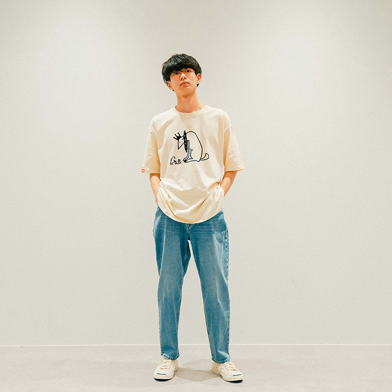 "PEOPLE" LOGO T-SHIRT / NATURAL