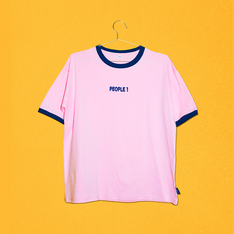 PEOPLE 1 TEE PINK×NAVY