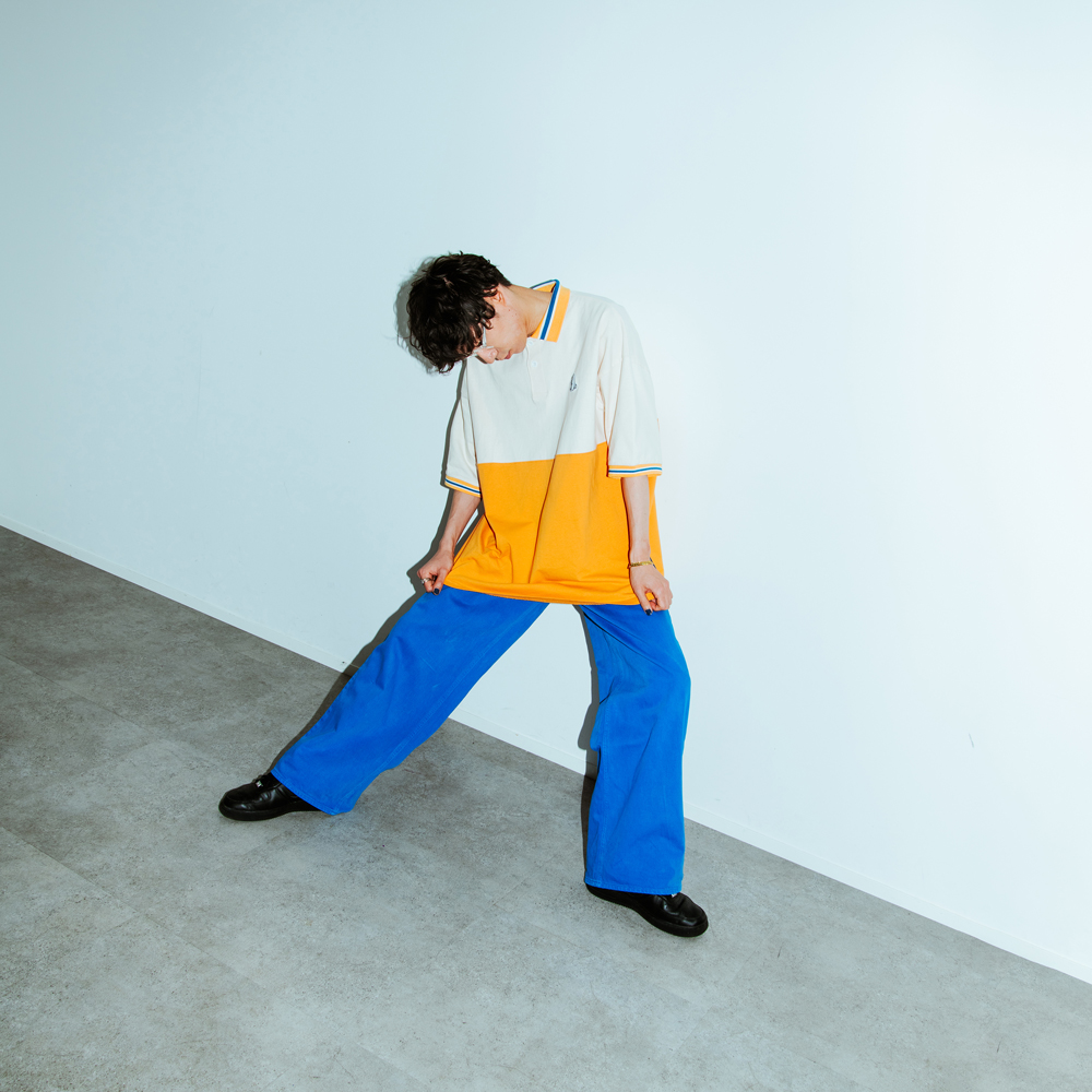 PEOPLE 1 RUGBY SHIRT / ORANGE×BLUE