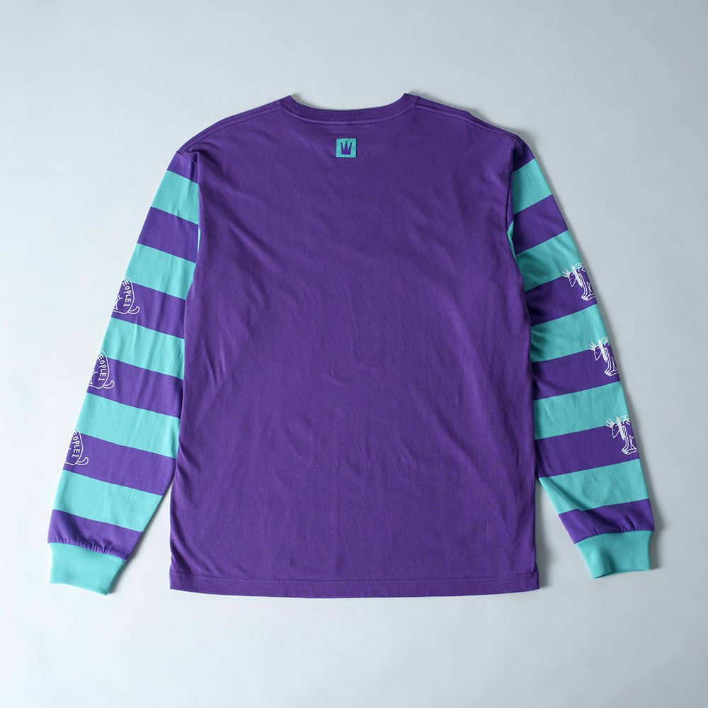 LOGO BORDER LS TEE / PURPLE×GREEN