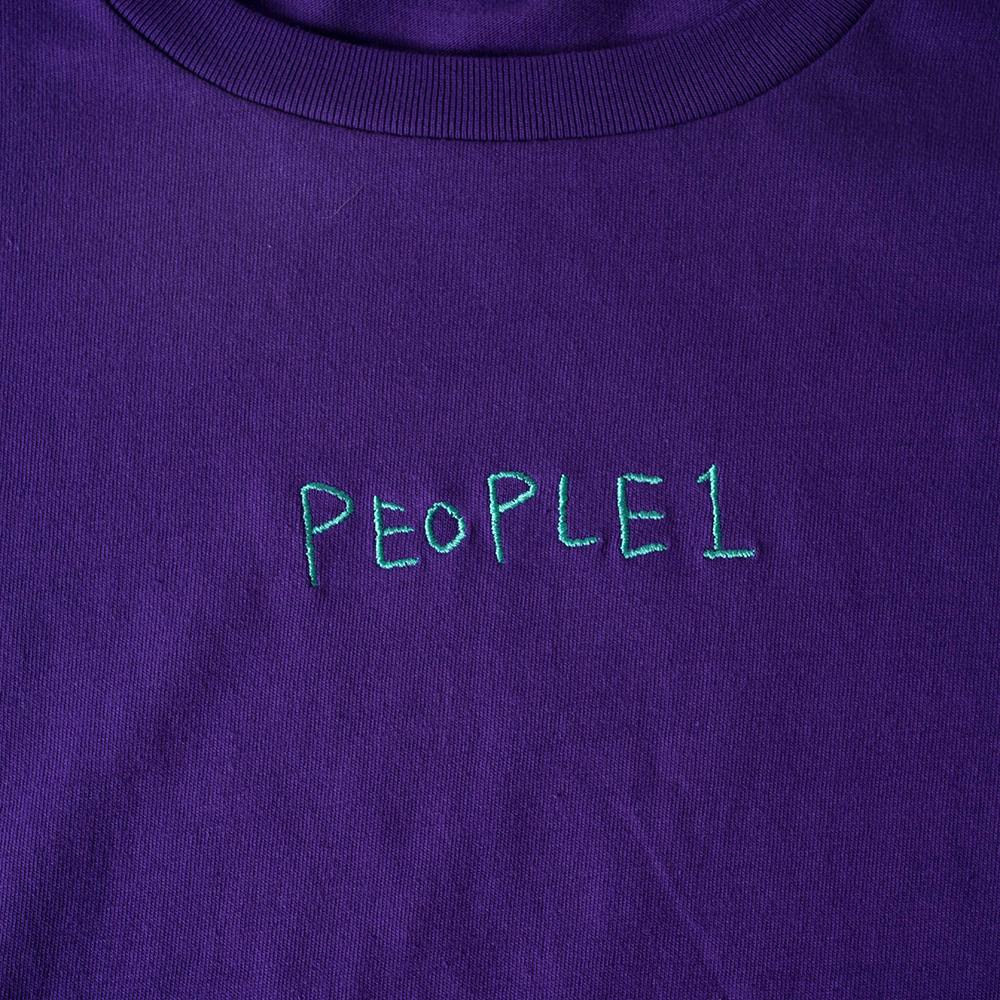 LOGO BORDER LS TEE / PURPLE×GREEN