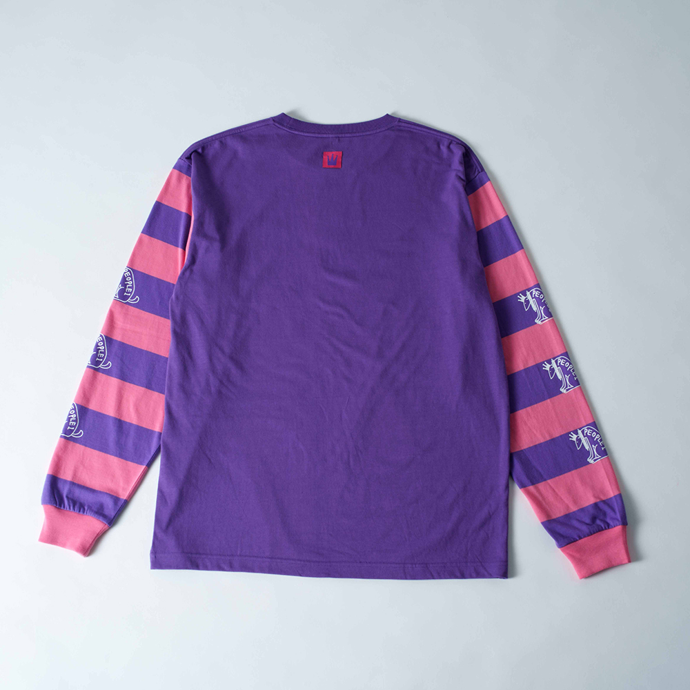 LOGO BORDER LS TEE / PURPLE×PINK