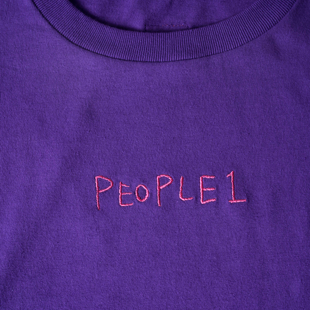 LOGO BORDER LS TEE / PURPLE×PINK