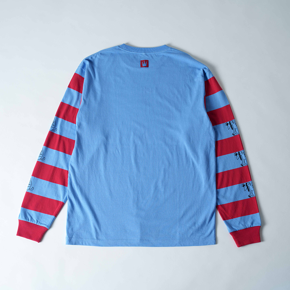 LOGO BORDER LS TEE / BLUE×RED