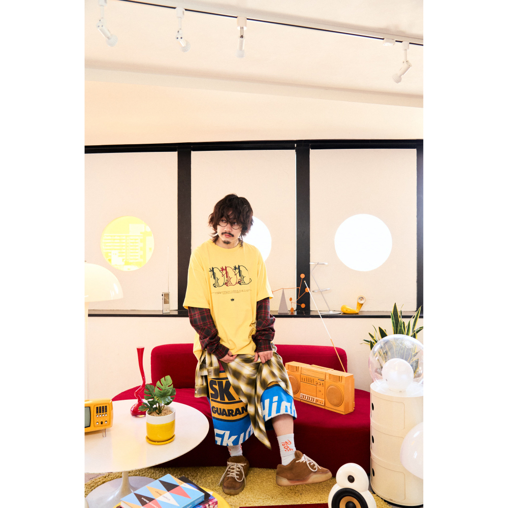 R U READY? GRAPHIC LAYERED TEE / YELLOW×RED TARTAN